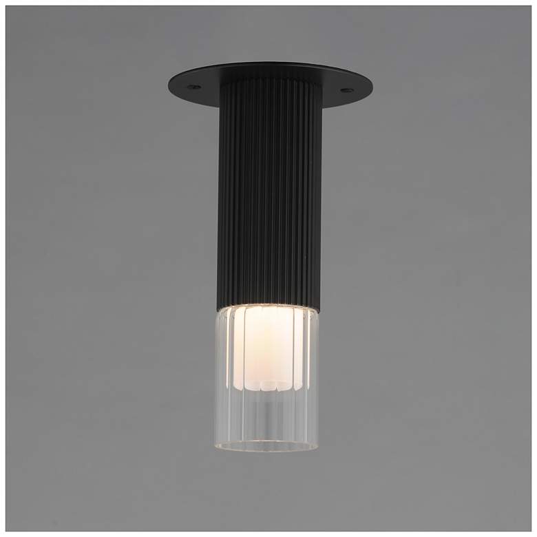Image 3 ET2 Reeds 8 1/2" High Black LED Flush Mount more views