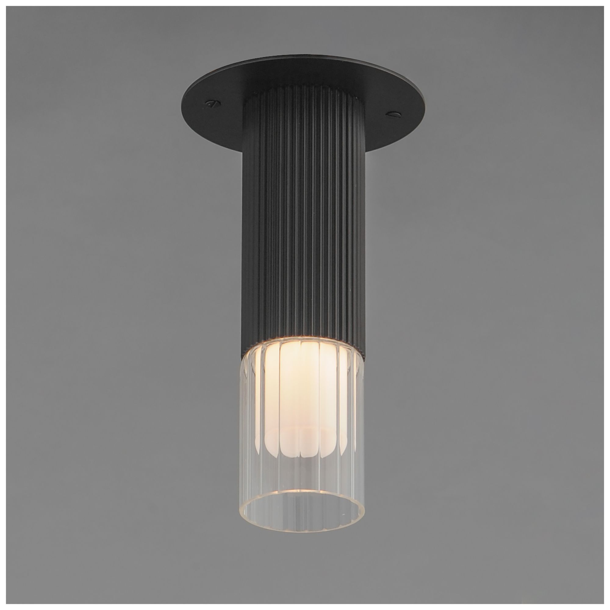 Image 4 ET2 Reeds 8 1/2" High Black LED Flush Mount more views
