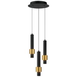 ET2 Reveal 11" Wide Matte Black 3-Light LED Mini Pendant