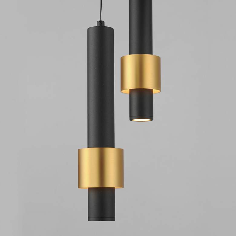 Image 6 ET2 Reveal 11" Wide Matte Black 3-Light LED Mini Pendant more views