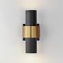 3_ET2 Reveal 12"H Sandy Black and Gold LED Outdoor Wall Light more views