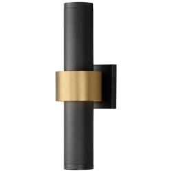 ET2 Reveal 18" High Black and Gold LED Outdoor Wall Light