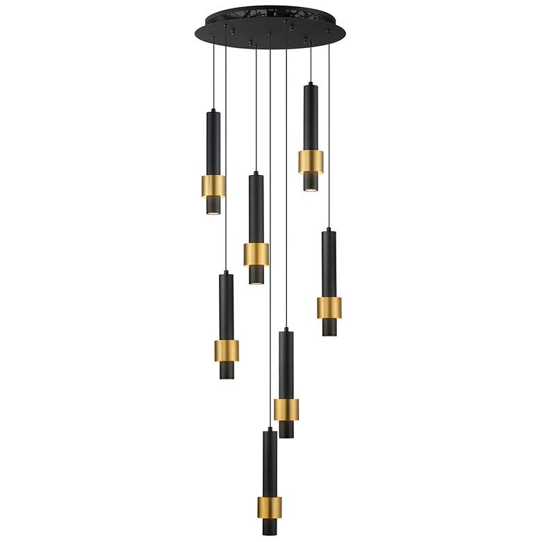 Image 2 ET2 Reveal 18" Wide Black and Gold LED Multi-Light Pendant