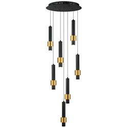 ET2 Reveal 18" Wide Black and Gold LED Multi-Light Pendant