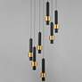 1_ET2 Reveal 18" Wide Black and Gold LED Multi-Light Pendant