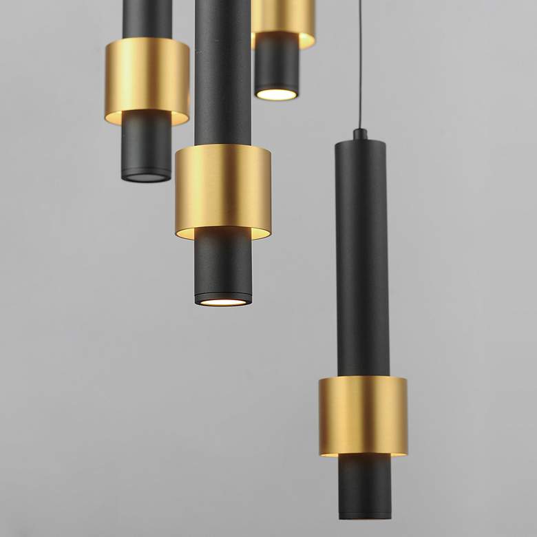 Image 4 ET2 Reveal 18" Wide Black and Gold LED Multi-Light Pendant more views