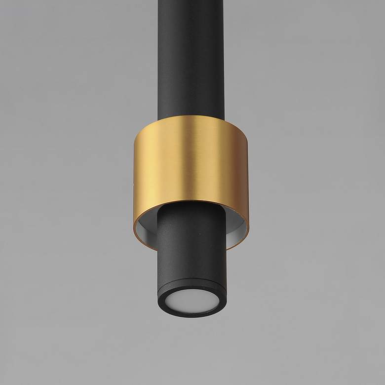Image 4 ET2 Reveal 2 3/4" Wide Matte Black and Gold LED Mini Pendant more views