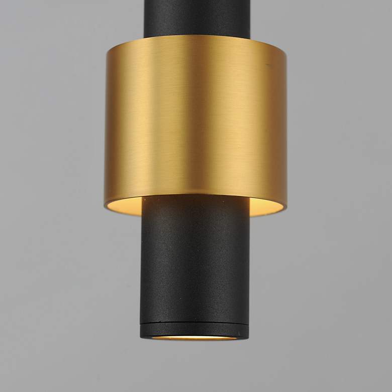 Image 5 ET2 Reveal 2 3/4" Wide Matte Black and Gold LED Mini Pendant more views