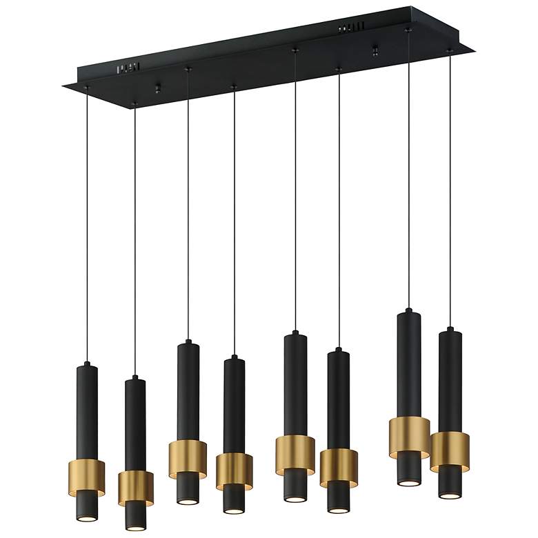 Image 1 ET2 Reveal 32" Wide Black and Brass LED Multi-Light Pendant