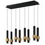 2_ET2 Reveal 32" Wide Black and Brass LED Multi-Light Pendant