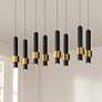 1_ET2 Reveal 32" Wide Black and Brass LED Multi-Light Pendant