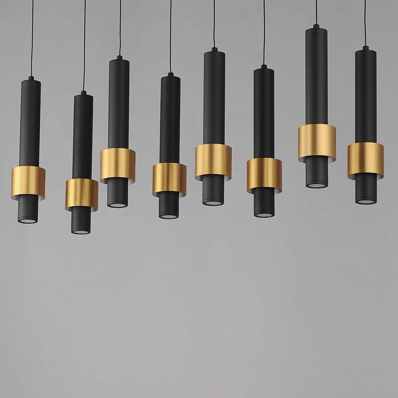 Image 2 ET2 Reveal 32" Wide Black and Brass LED Multi-Light Pendant more views