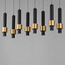 3_ET2 Reveal 32" Wide Black and Brass LED Multi-Light Pendant more views