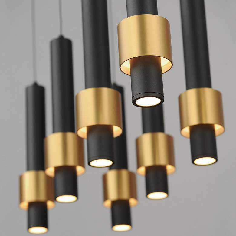 Image 3 ET2 Reveal 32" Wide Black and Brass LED Multi-Light Pendant more views
