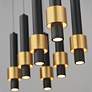 4_ET2 Reveal 32" Wide Black and Brass LED Multi-Light Pendant more views