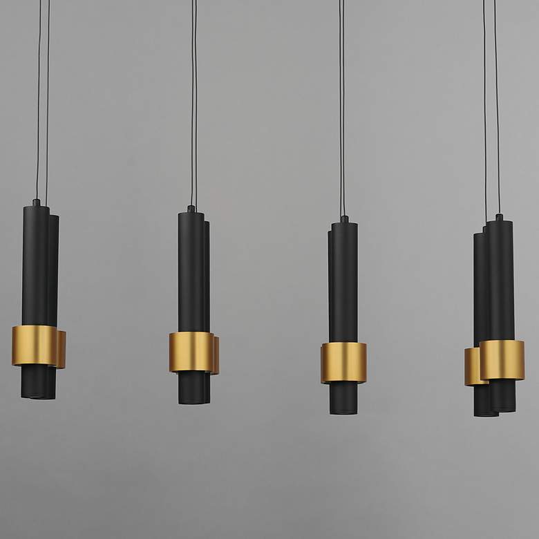 Image 4 ET2 Reveal 32" Wide Black and Brass LED Multi-Light Pendant more views