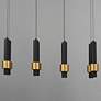5_ET2 Reveal 32" Wide Black and Brass LED Multi-Light Pendant more views
