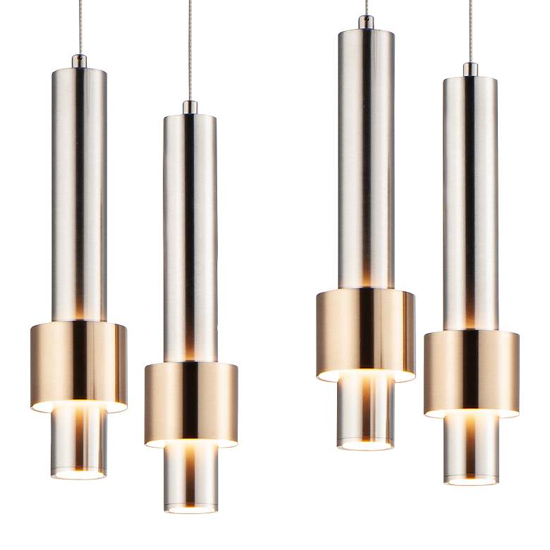 Image 2 ET2 Reveal 32 inchW Nickel Brass Linear LED Multi-Light Pendant more views