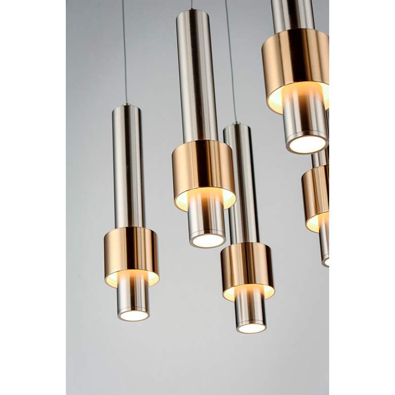 Image 4 ET2 Reveal 32"W Nickel Brass Linear LED Multi-Light Pendant more views