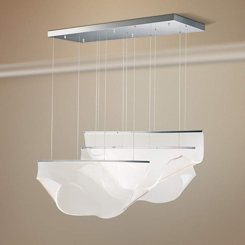 Image 1 ET2 Rinkle 14 1/4" Wide Polished Chrome 3-Light LED Pendant