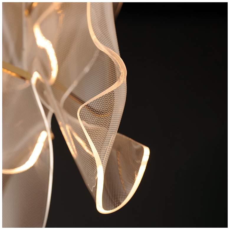 Image 5 ET2 Rinkle 15 3/4" French Gold 3-Light LED Multi Pendant more views