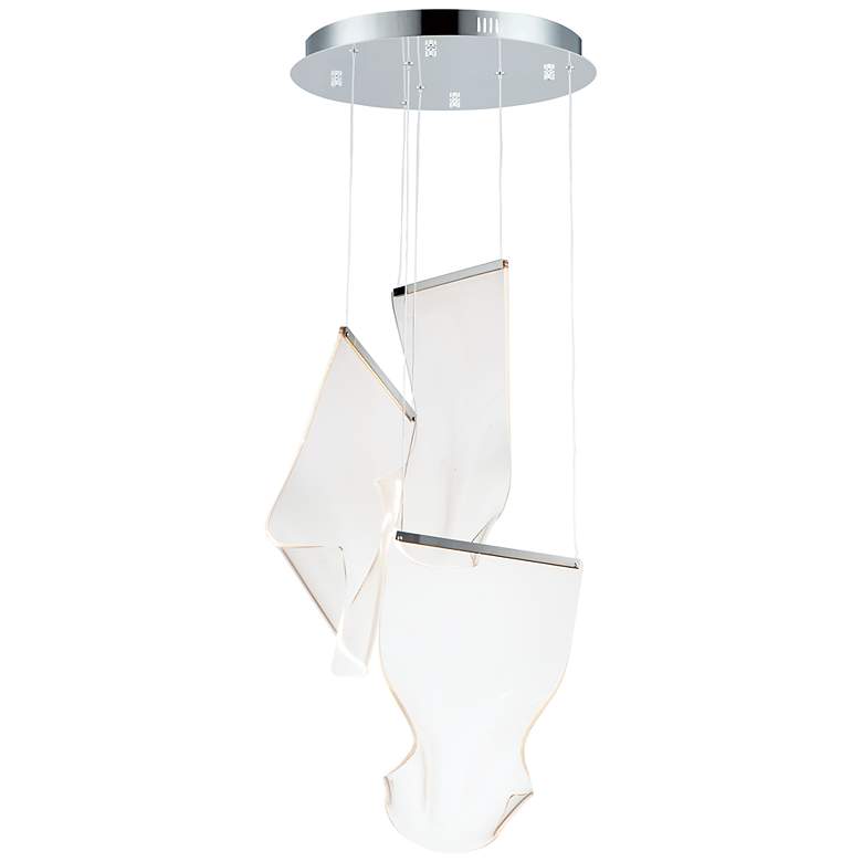 Image 2 ET2 Rinkle 15 3/4"W Polished Chrome LED Multi-Light Pendant
