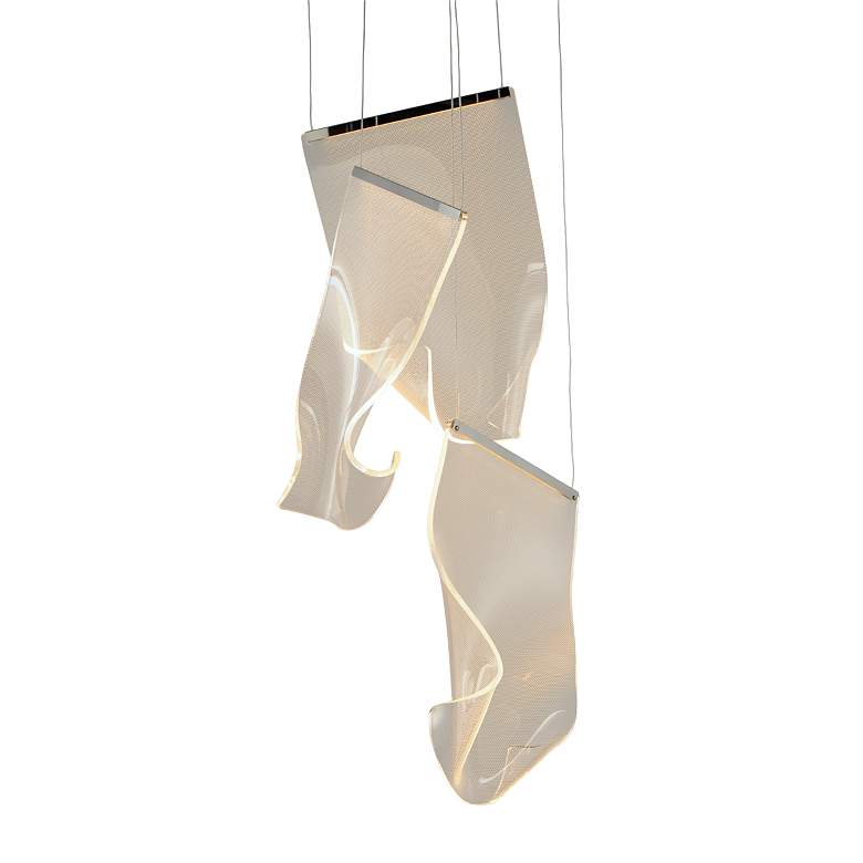 Image 4 ET2 Rinkle 15 3/4"W Polished Chrome LED Multi-Light Pendant more views