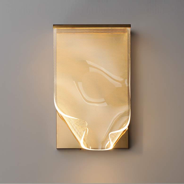Image 4 ET2 Rinkle 16 1/2" High French Gold ADA LED Wall Sconce more views
