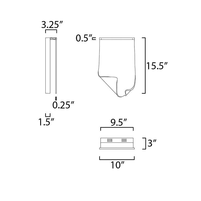 Image 6 ET2 Rinkle 16 1/2" High French Gold ADA LED Wall Sconce more views