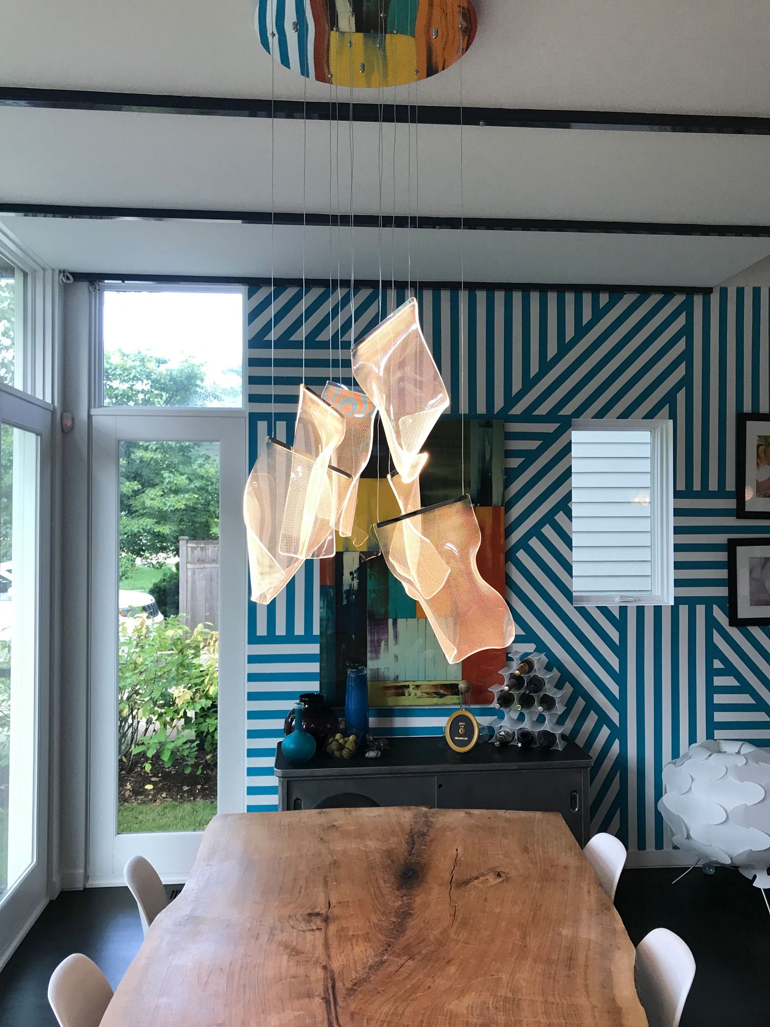 ET2 Rinkle 21 1/2"W Polished Nickel LED Multi Light Pendant