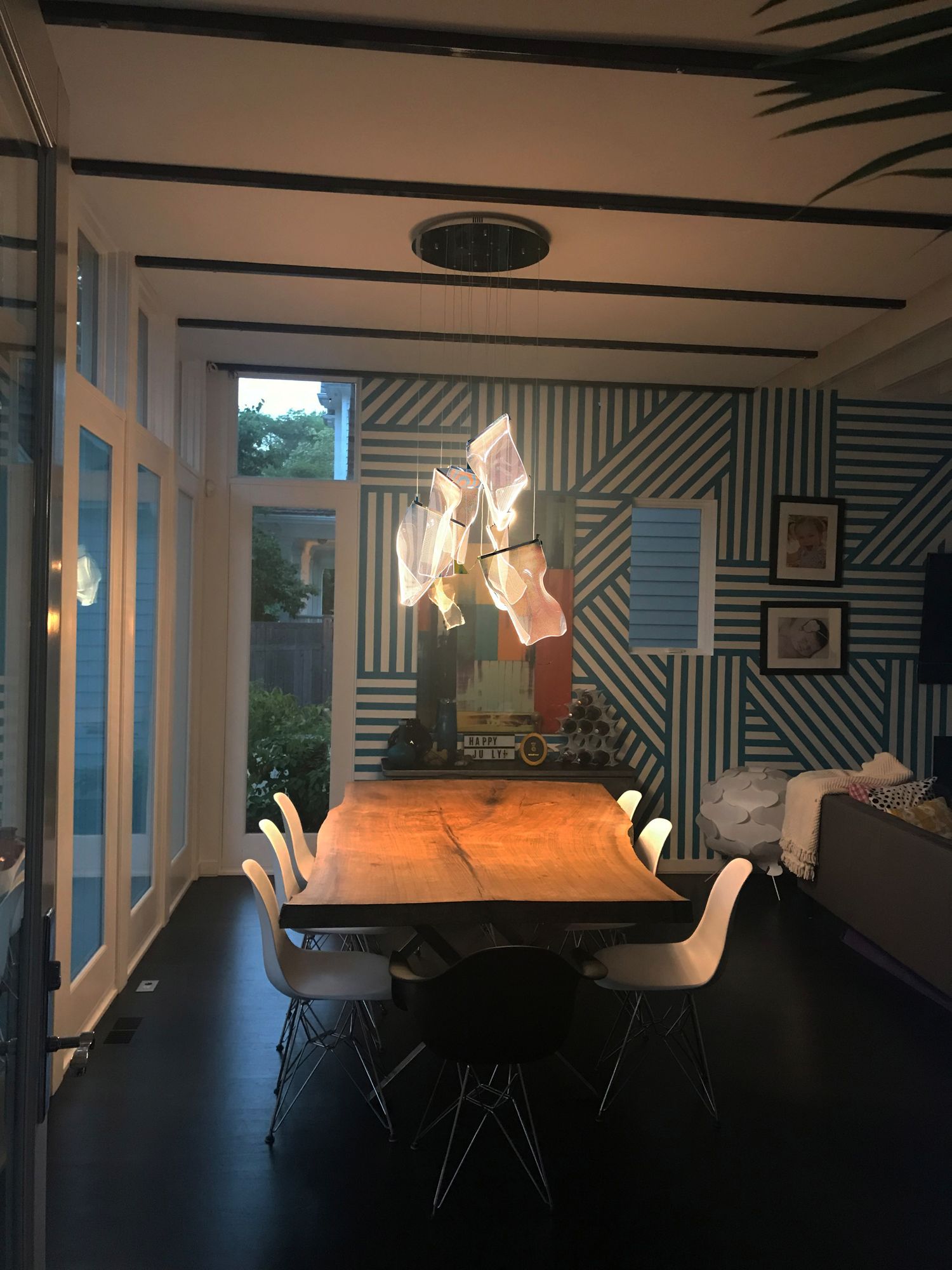 ET2 Rinkle 21 1/2"W Polished Nickel LED Multi Light Pendant