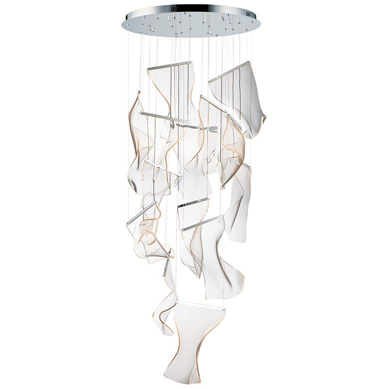 Image 2 ET2 Rinkle 27 1/2" Polished Nickel LED Modern Multi-Light Pendant