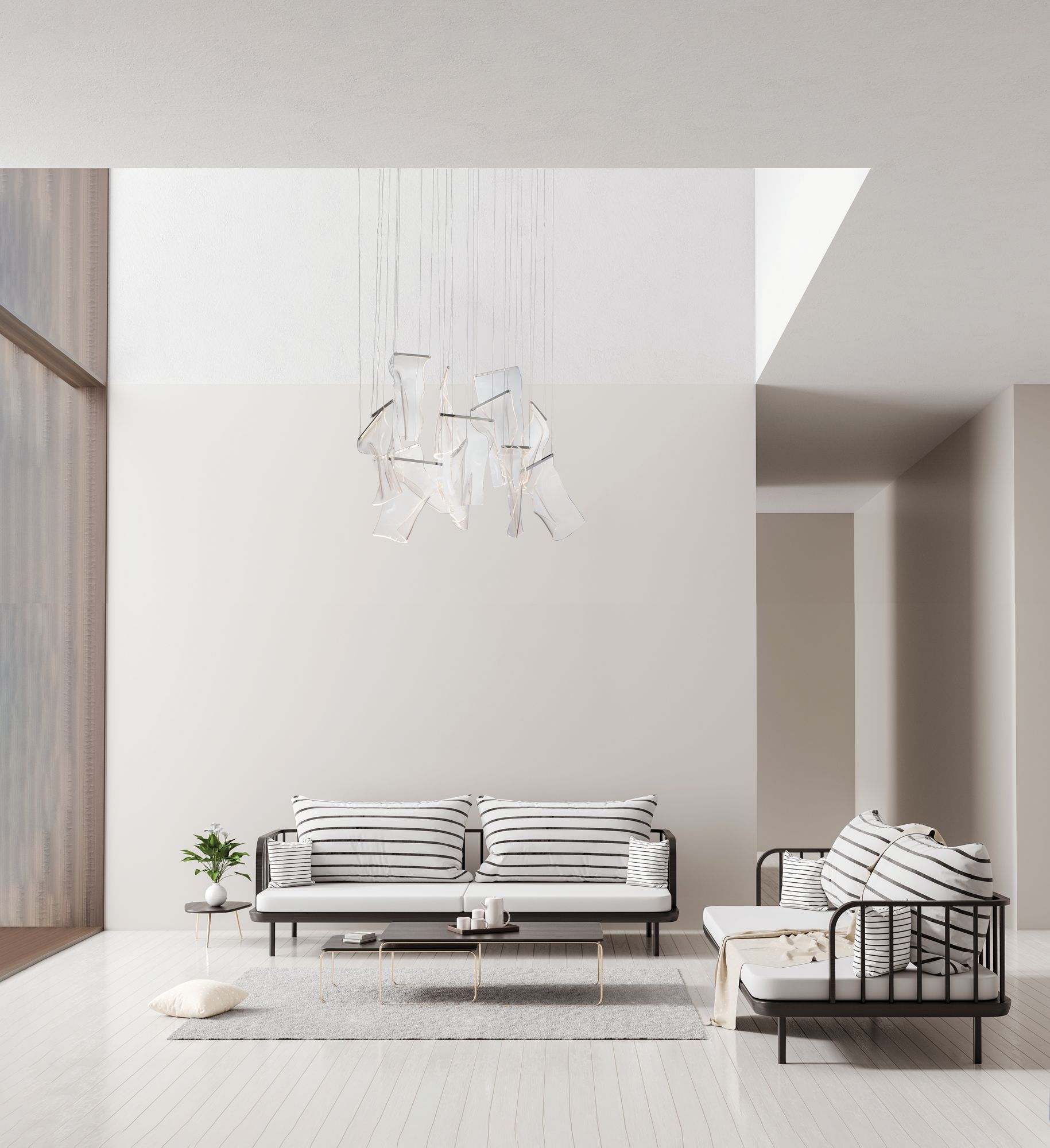 ET2 Rinkle 27 1/2" Polished Nickel LED Modern Multi-Light Pendant