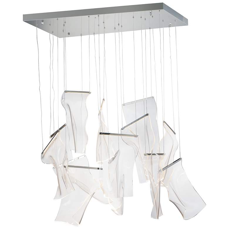 Image 2 ET2 Rinkle 35 1/2" Wide Polished Chrome 13-Light LED Pendant