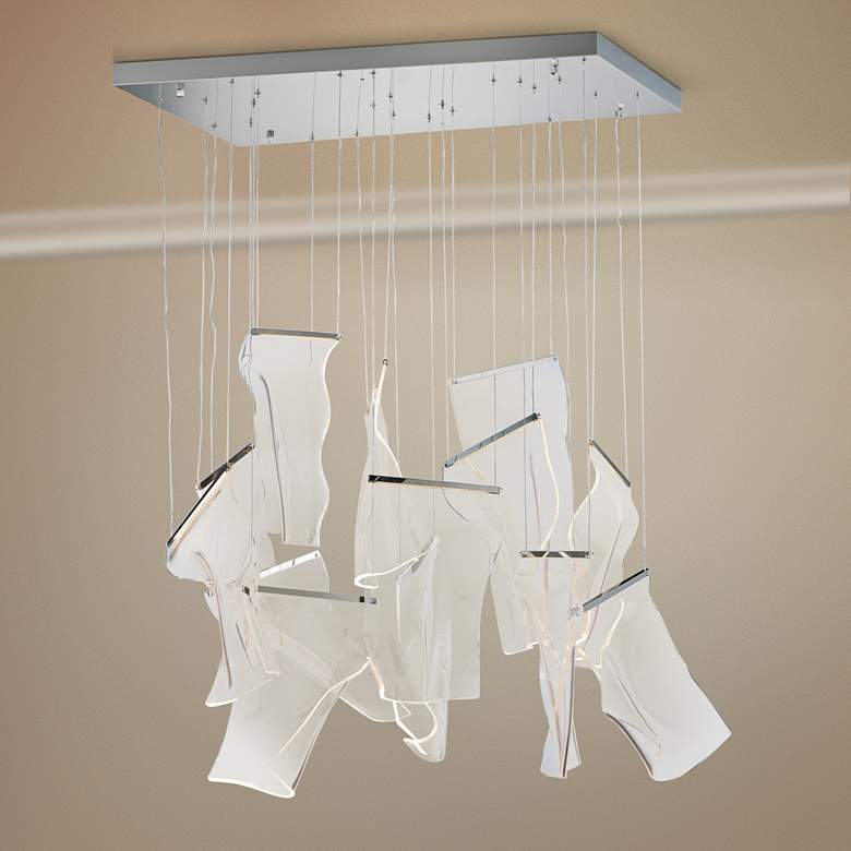 Image 1 ET2 Rinkle 35 1/2" Wide Polished Chrome 13-Light LED Pendant