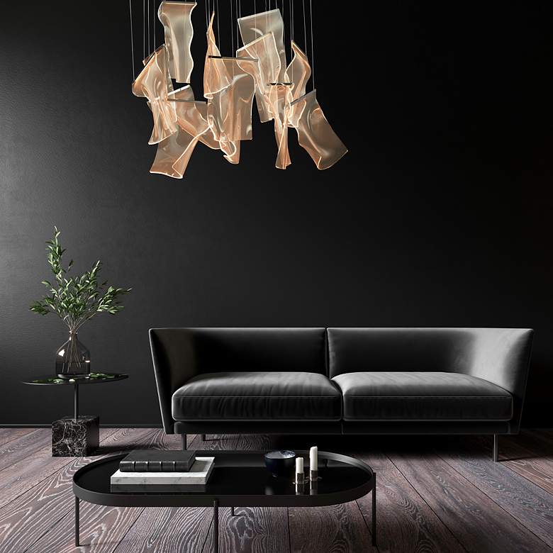 Image 5 ET2 Rinkle 35 1/2" Wide Polished Chrome 13-Light LED Pendant more views
