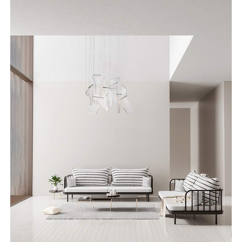 Image 6 ET2 Rinkle 35 1/2" Wide Polished Chrome 13-Light LED Pendant more views