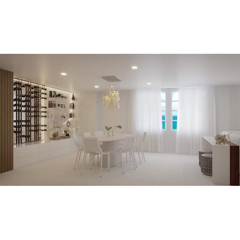 Image 7 ET2 Rinkle 35 1/2" Wide Polished Chrome 13-Light LED Pendant more views