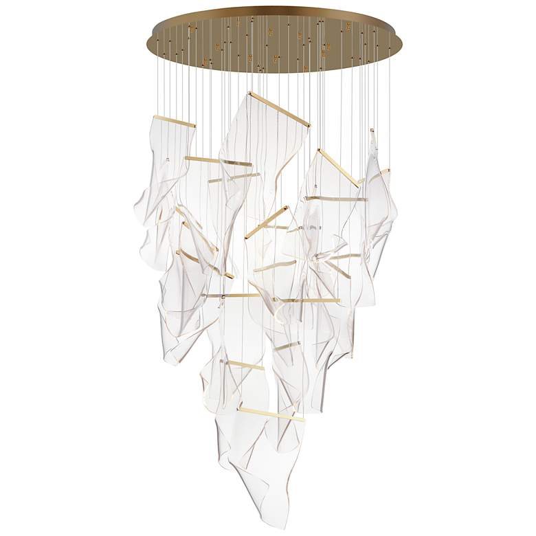 Image 1 ET2 Rinkle 36 1/4" Wide French Gold LED Multi-Light Pendant