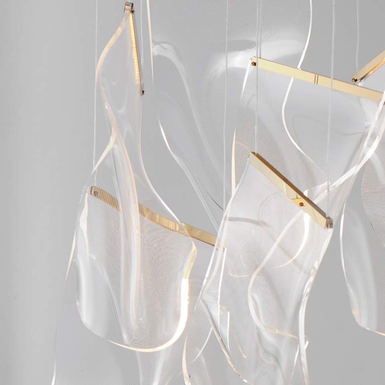 Image 2 ET2 Rinkle 36 1/4" Wide French Gold LED Multi-Light Pendant more views