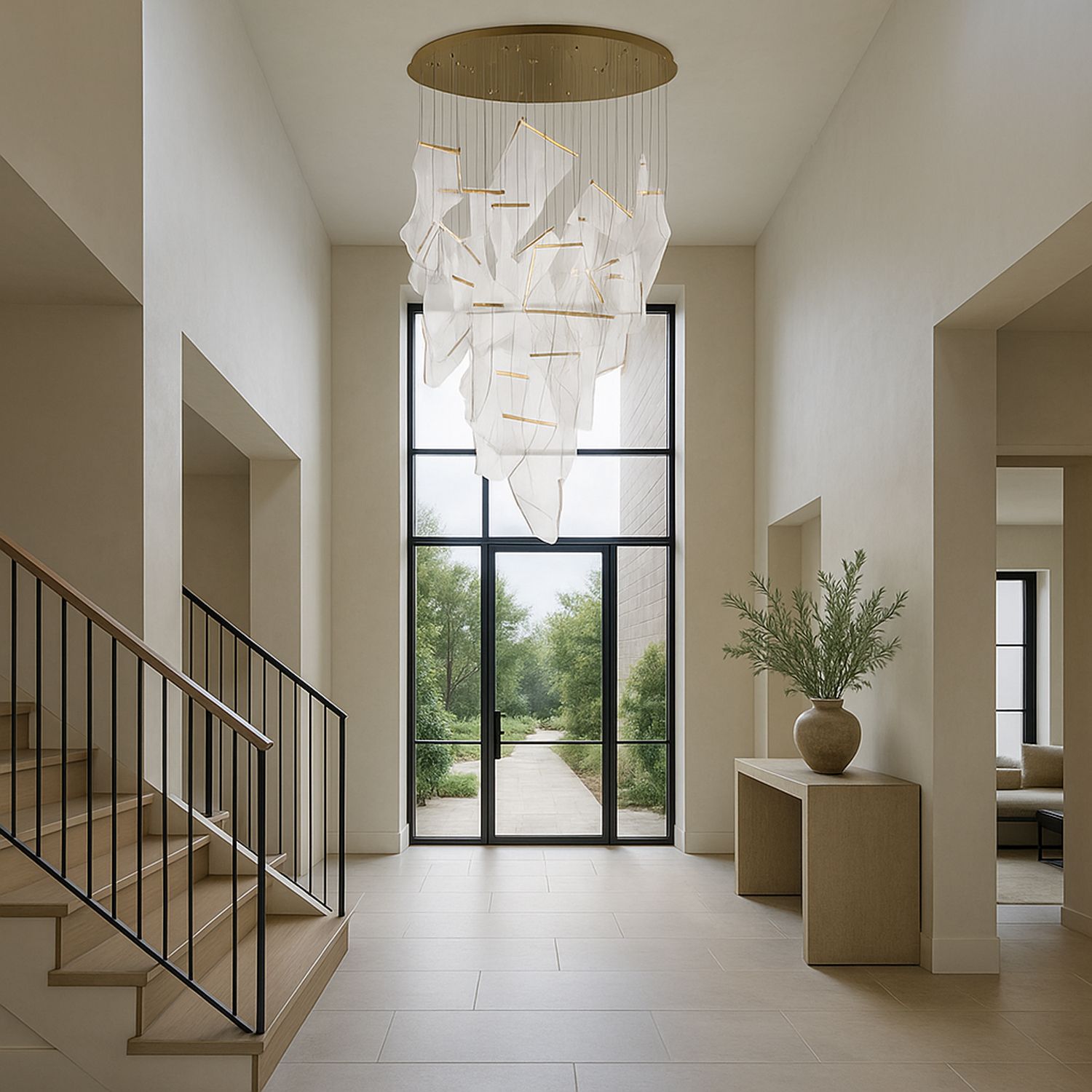 ET2 Rinkle 36 1/4" Wide French Gold LED Multi-Light Pendant