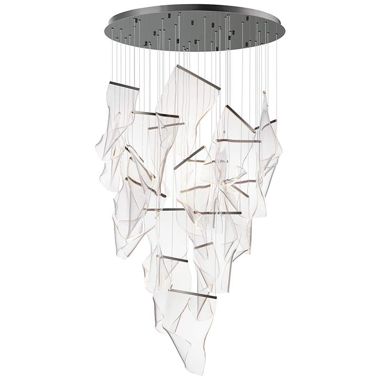 Image 1 ET2 Rinkle 36 1/4"W Brushed Gunmetal 24-Light LED Pendant