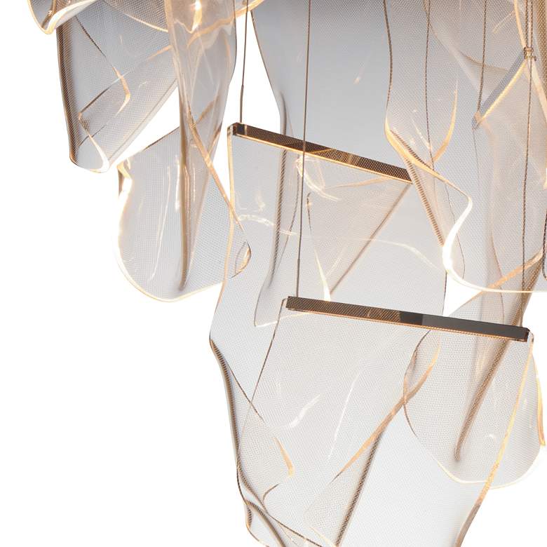 Image 7 ET2 Rinkle 36 1/4"W Brushed Gunmetal 24-Light LED Pendant more views