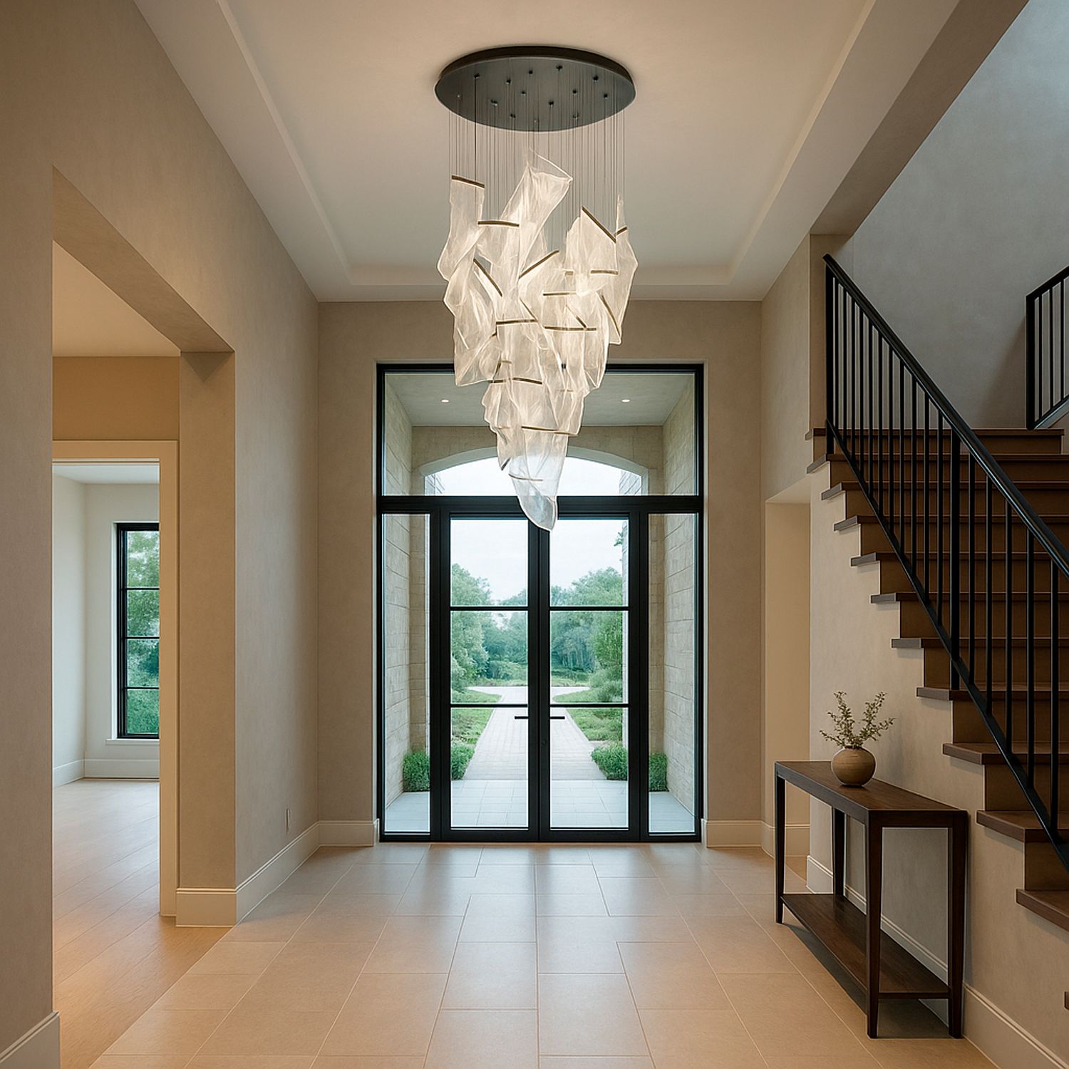 ET2 Rinkle 36 1/4"W Brushed Gunmetal 24-Light LED Pendant
