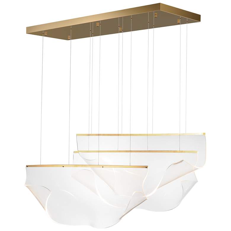 Image 1 ET2 Rinkle 50 1/2" French Gold 3-Light Linear LED Pendant
