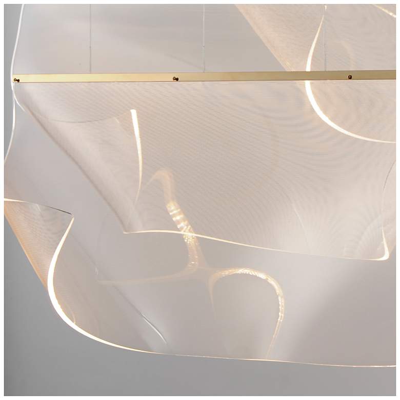 Image 4 ET2 Rinkle 50 1/2" French Gold 3-Light Linear LED Pendant more views