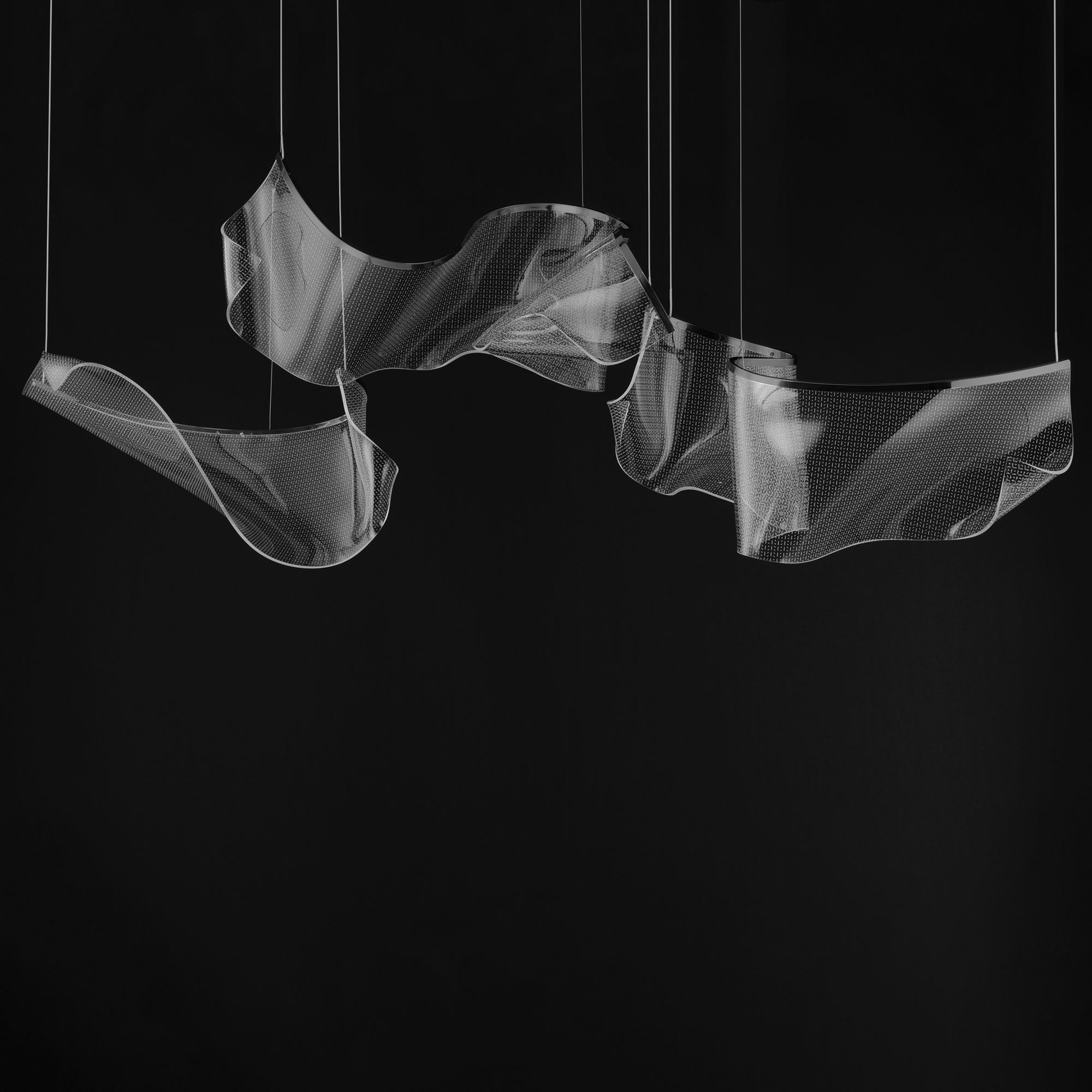 Image 3 ET2 Rinkle 57 1/2" Wide Brushed Gunmetal LED Linear Pendant more views