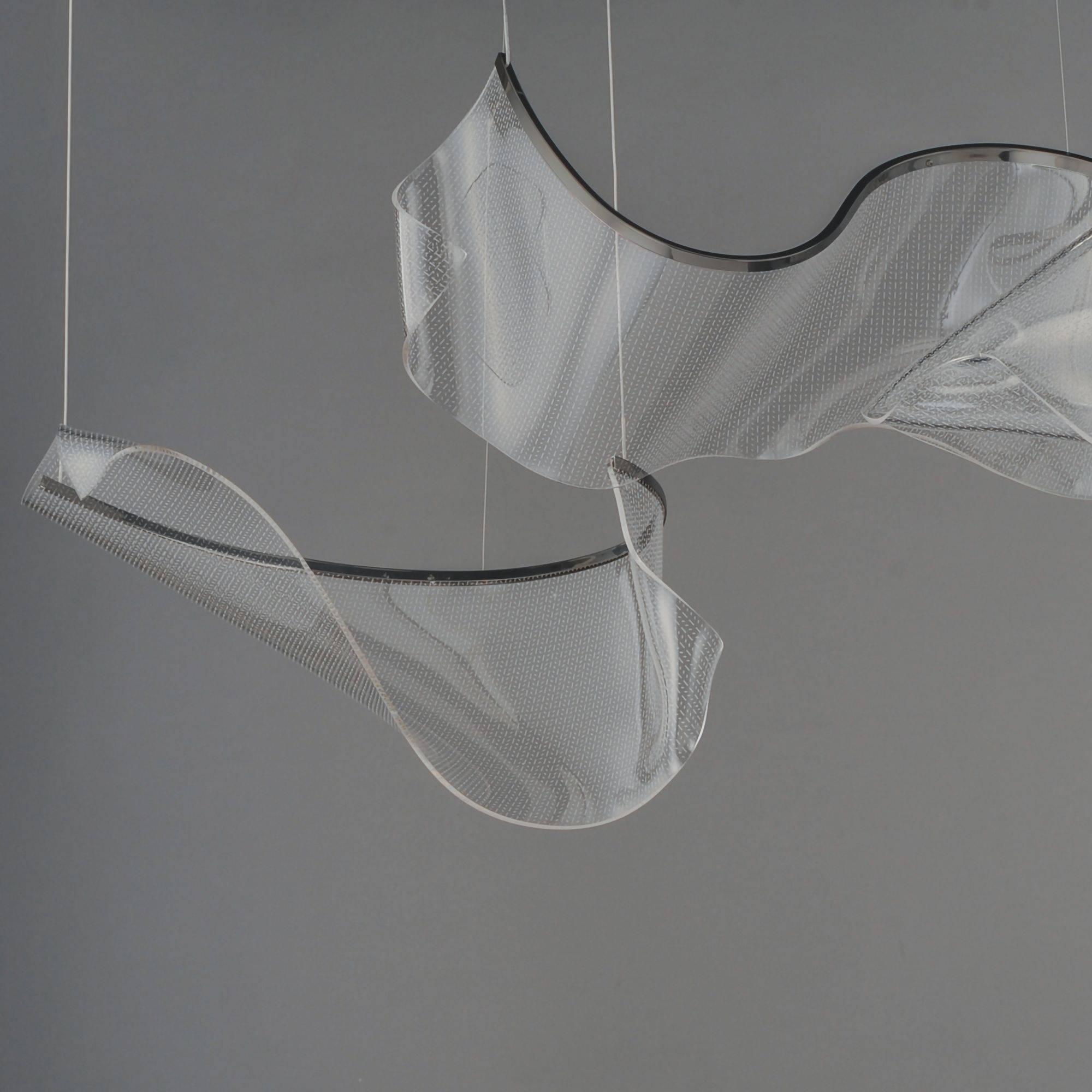 Image 4 ET2 Rinkle 57 1/2" Wide Brushed Gunmetal LED Linear Pendant more views