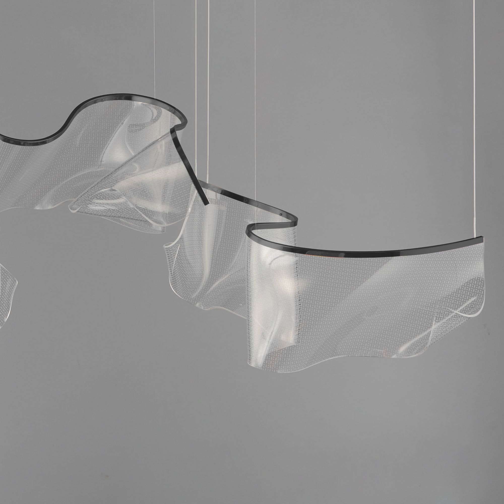 Image 5 ET2 Rinkle 57 1/2" Wide Brushed Gunmetal LED Linear Pendant more views