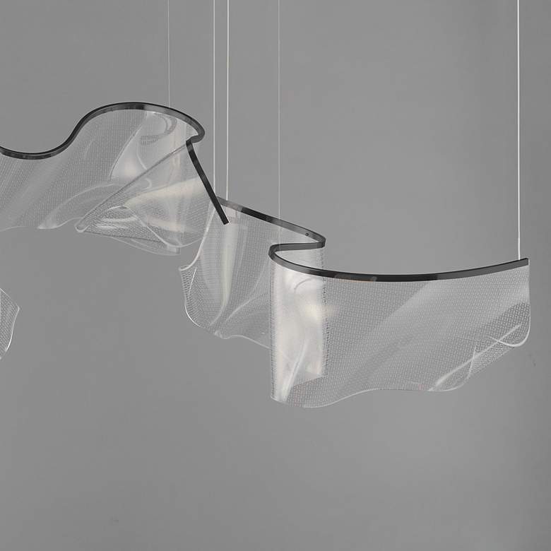 Image 5 ET2 Rinkle 57 1/2" Wide Brushed Gunmetal LED Linear Pendant more views